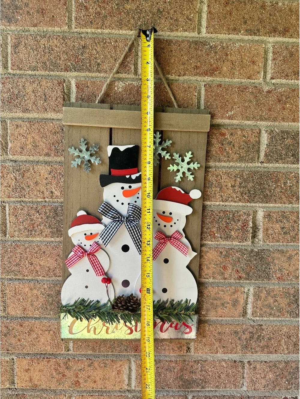 Christmas Snowman Wooden Wall Hanging Decoration